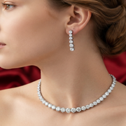 Premium 925 Silver Necklace & Earrings Set for Women